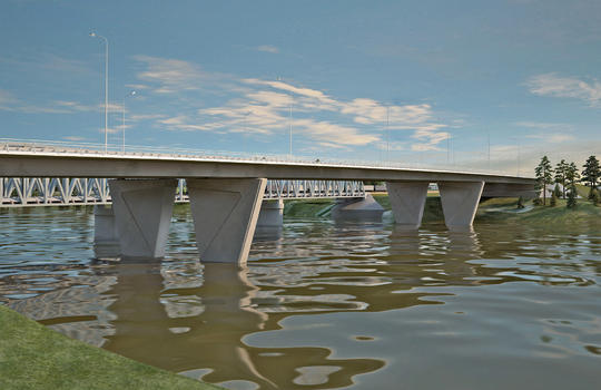 Мостовой переход через  реку Волга в г. Твери (Западный мост)